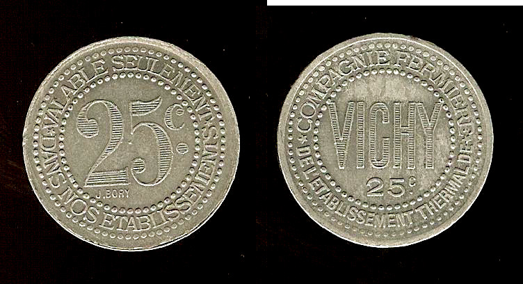 compagnie fermière Vichy - Allier (03) 25 centimes s.d. TTB+